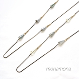 スネークチェーンカットビーズネックレス | monamona | 詳細画像1