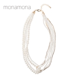 パールアシメトリーラインストーン使いチョーカーネックレス大人アクセ | monamona | 詳細画像1