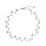 シルバー | パールウェーブラインネックレス | monamona