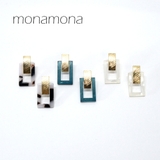アセチ中抜きスクエアピアス大人アクセ | monamona | 詳細画像1 