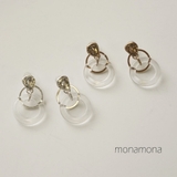 フープさがりピアス マット＆クリアカラー 樹脂ポスト | monamona | 詳細画像1 