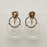 マットゴールド | フープさがりピアス マット＆クリアカラー 樹脂ポスト | monamona