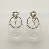 マットシルバー | フープさがりピアス マット＆クリアカラー 樹脂ポスト | monamona