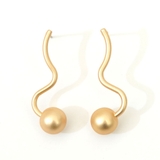 マットゴールド | ピアス ドロップデザイン マットカラー シルバー ゴールド | monamona