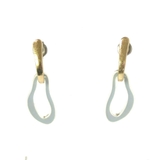 ブルー | くすみカラー デザインフープピアス | monamona