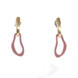 ピンク | くすみカラー デザインフープピアス | monamona