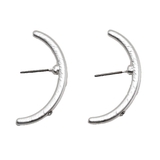 月形イヤカフ風ピアス マットシルバーゴールド | monamona | 詳細画像5 