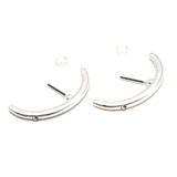 月形イヤカフ風ピアス マットシルバーゴールド | monamona | 詳細画像6 