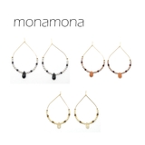 ドロップ型パール＆ビーズ涙下がりピアス | monamona | 詳細画像1 