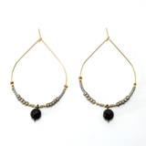 ドロップ型ビーズ＆キャッツ玉ピアス | monamona | 詳細画像2 