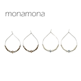 ドロップ型ビーズ＆オーロラカット玉ピアス | monamona | 詳細画像1 