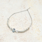 シルバー | ドロップ型ビーズ＆オーロラカット玉ピアス | monamona