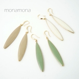 リーフモチーフロングピアスフック掛けシンプル揺れる | monamona | 詳細画像1 