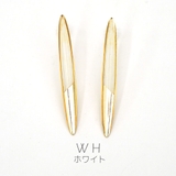 ホワイト | ピアス ロング バイカラー ゴールド | monamona