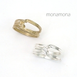 センターノットマットリング シルバー ゴールド | monamona | 詳細画像1 