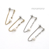 淡水パールチェーンピアス1粒タイプ | monamona | 詳細画像1