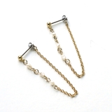 淡水パールチェーンピアス3粒タイプ | monamona | 詳細画像3 