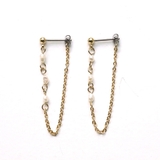 ゴールド | 淡水パールチェーンピアス3粒タイプ | monamona