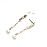 ゴールド | ピアス淡水パール下がりデザイン | monamona