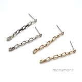 スリムさがりチェーンピアス | monamona | 詳細画像1 