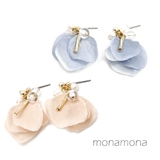 リーフモチーフピアス パール ビーズ くすみカラー こなれ感 | monamona | 詳細画像1
