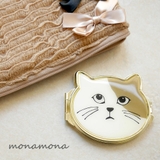  ネコモチーフコンパクトミラー 手鏡 両面 コスメ 化粧直し キャット | monamona | 詳細画像1 