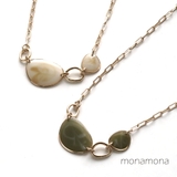 マーブルプレートショートチェーンネックレス | monamona | 詳細画像1 