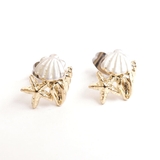 ゴールド | シェルスターフィッシュマリンピアス 貝ヒトデ ゴールド 小ぶり | monamona