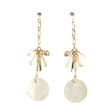 ゴールド | シェルチェーンさがりピアス樹脂ポスト金属アレルギー | monamona