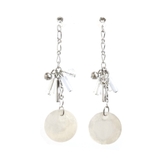 シルバー | シェルチェーンさがりピアス樹脂ポスト金属アレルギー | monamona