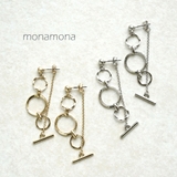 フープ3連下がりピアス | monamona | 詳細画像1 
