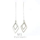 マットシルバー | ピアス ロング フック ダイヤフープ | monamona