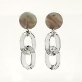 グレー | クリアチェーンさがりピアス | monamona