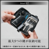 キーケース カーボンレザー プレゼント 本革 6連 ファスナー付き | MURA | 詳細画像10