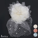 ホワイト | ビッグフラワー×ネットレースヘアクリップ ヘアアクセサリー ブライズメイド | Retica