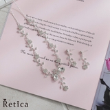フラワーリーフモチーフネックレス＆ピアスセット アクセサリーセット | Retica | 詳細画像1 