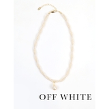 オフホワイト | 揺れる一粒パールの華奢ネックレス パーティードレス小物 パールネックレス | Retica