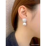 スクエアビジュー×一粒パールピアス パーティードレス小物 アクセサリー | Retica | 詳細画像2 