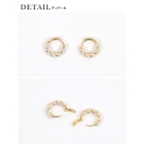 ねじれゴールド×パールフープピアス パーティードレス小物 アクセサリー | Retica | 詳細画像3 