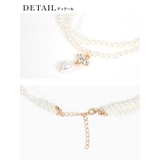 パール×トップビジュー2連パールネックレス ショートネックレス 2連ネックレス | Retica | 詳細画像4 