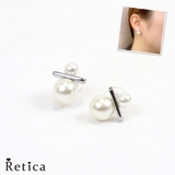モード感漂うミニマルパールピアス パーティードレス小物 アクセサリー | Retica | 詳細画像1 
