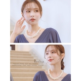 多重大小パールネックレス 韓国アクセ パーティードレス小物 | Retica | 詳細画像2 