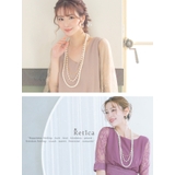 小粒パール3連チェーンネックレス パーティードレス小物 アクセサリー | Retica | 詳細画像2