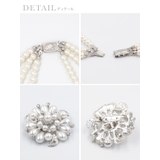 パール×ビジュフラワーブローチ3連ロングネックレス 三連ネックレス パールネック… | Retica | 詳細画像3 