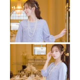 パール×ビジュフラワーブローチ3連ロングネックレス 三連ネックレス パールネック… | Retica | 詳細画像2 