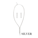 - | シルバー×Yラインビジューピアス&ネックレス パーティードレス小物 スーツ小物 | Retica