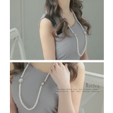 小粒モチーフシンプル1連ロングパールネックレス 韓国アクセ 結婚式アクセサリー | Retica | 詳細画像4