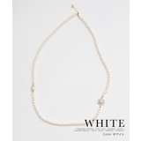 小粒モチーフシンプル1連ロングパールネックレス 韓国アクセ 結婚式アクセサリー | Retica | 詳細画像3