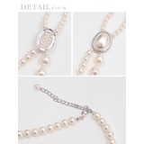大小パールカメオモチーフロングパールネックレス 韓国アクセ パーティードレス小物 | Retica | 詳細画像6 