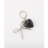 ブラック | 【one after another】ハート×ボールチェーンリボンチャーム | NICE CLAUP / OLIVE des OLIVE　OUTLET